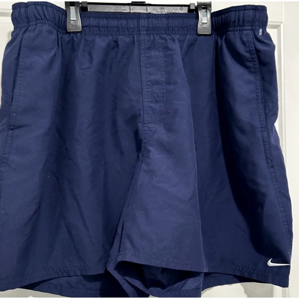 Vintage Nike Shorts Mens Navy Blue White Swoosh Embroidered Spell Out Nike‎ XXL